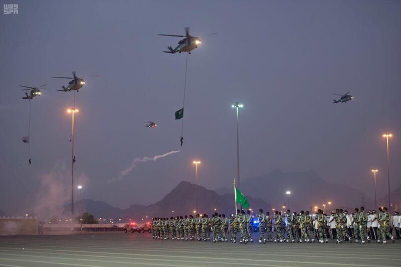 Helicopters fly troops in. SPA via Reuters