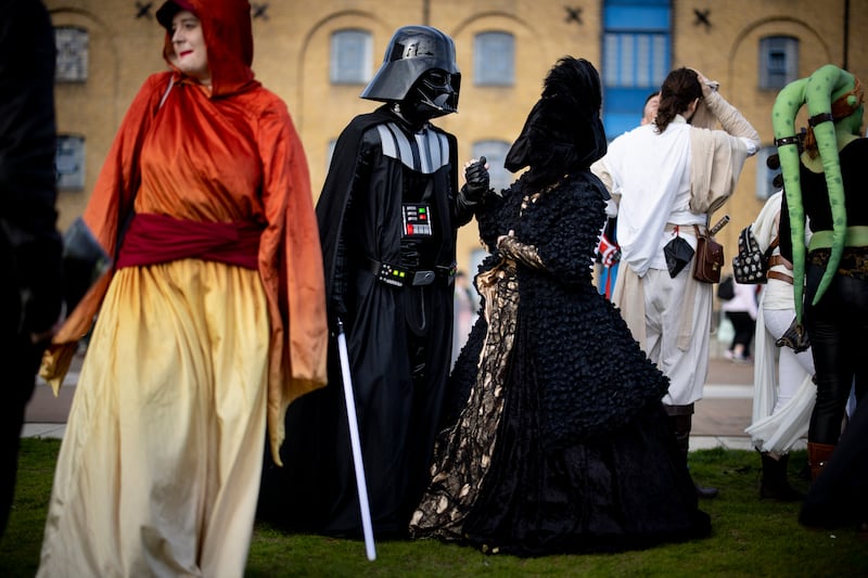 Cosplayers dressed as Darth Vader and other 'Star Wars' characters. EPA