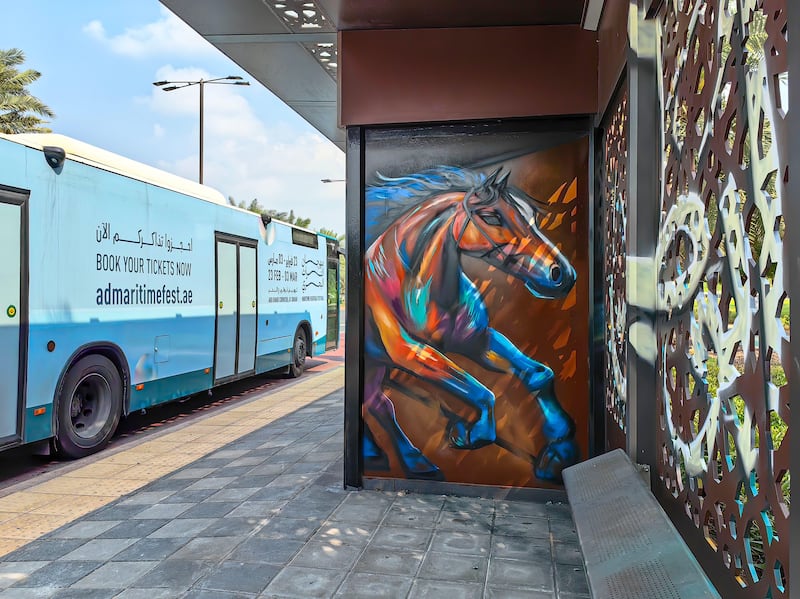 Bus shelters are being adorned with murals, to add a splash of colour to the city