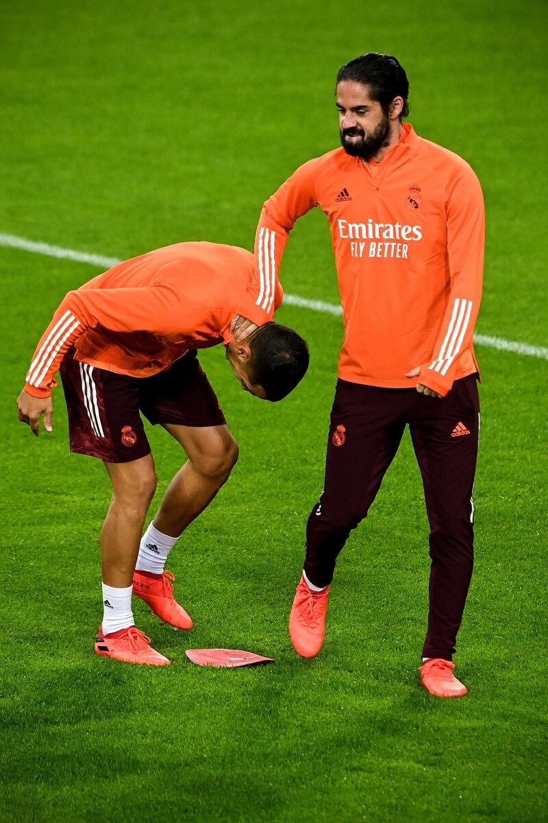 Real Madrid's Isco at Borussia-Park in Moenchengladbach on the eve of their Champions League match against Borussia Moenchengladbach. EPA