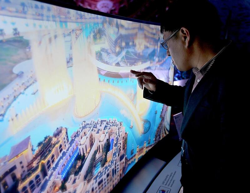 Samsung on Monday launched its new lineup of curved UHD TVs in Dubai. Satish Kumar / The National