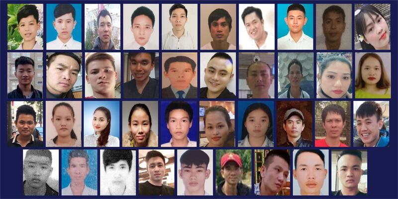 The Vietnamese migrants who were found dead in lorry trailer in 2019. PA