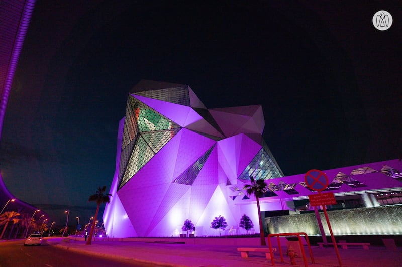 The Clymb adventure centre on Yas Island was also illuminated.