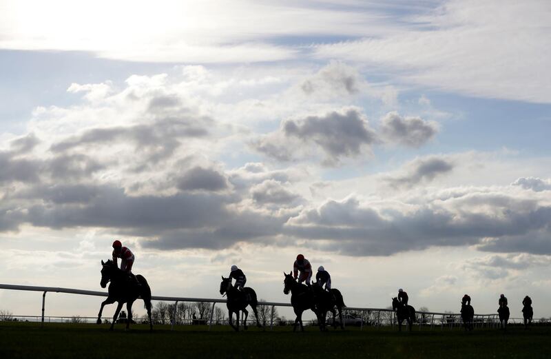 The horses cooling down after finishing the Signs Express Handicap at Bath Racecourse on Wednesday October 14. PA