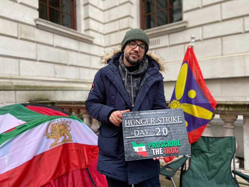 Vahid Beheshti on Day 20 of his now 33-day hunger strike. Victoria Pertusa / The National