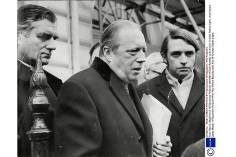 Airey Neave, author of Little Cyclone, centre, in March 1979. He was killed by terrorists later that month. Rex Features