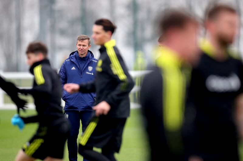 Leeds United manager Jesse Marsch during a training session. PA