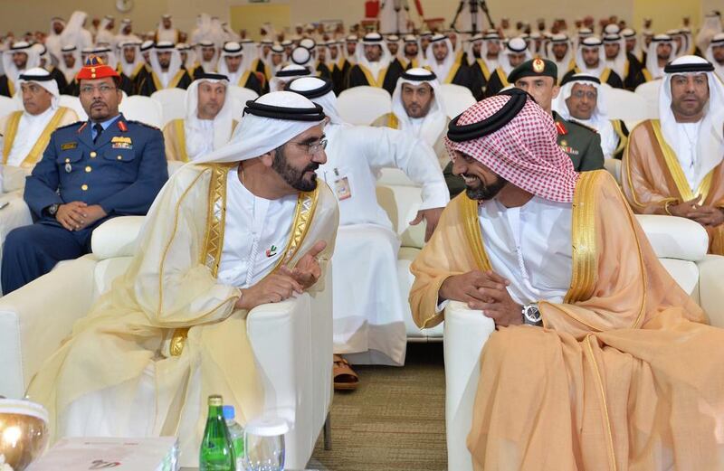 Sheikh Mohammed bin Rashid, Vice President and Ruler of Dubai, attends the graduation ceremony at UAE University in Al Ain, during which 434 students were presented with their hard-earned degrees. Wam