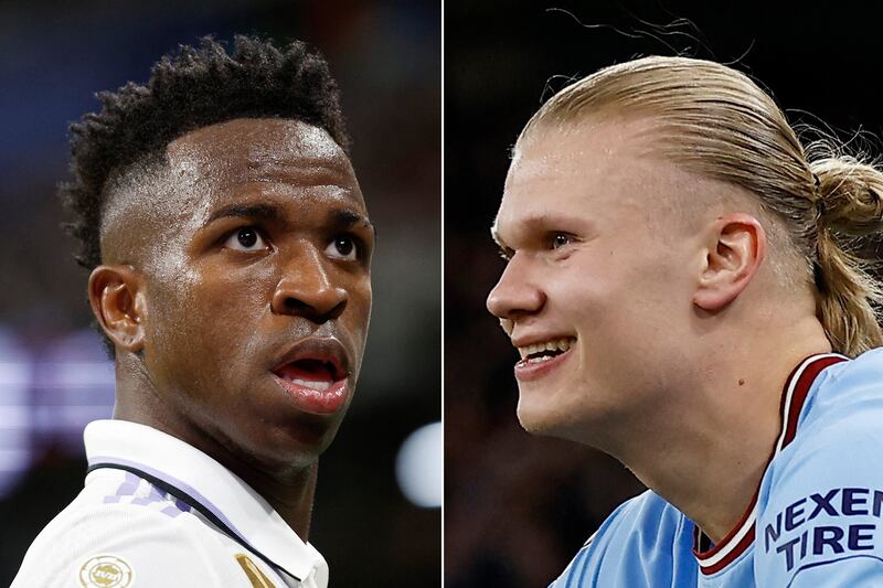 Vinicius Jr and Erling Haaland are expected to play key roles in the Champions League semi-final between Real Madrid and Manchester City. Reuters