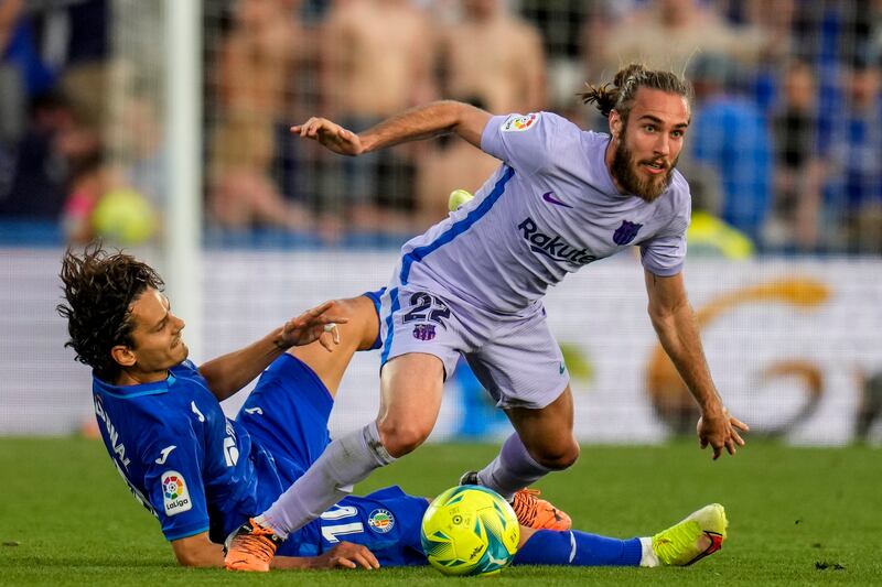 Oscar Mingueza 5 - Started only nine league games and played out of  his preferred central defence position on the right. He’s 23, he doesn’t look like he’s in the idealised XI of many fans and Kostic’s shot going through his legs as Eintracht took Barça apart in Camp Nou was not a pretty sight, but Barça need a squad and he’s a useful part of it. AP Photo