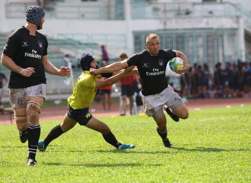 Ed Lewsey, right, was one of the UAE's try-scorers against Malaysia. Photo Courtesy / UAE Rugby