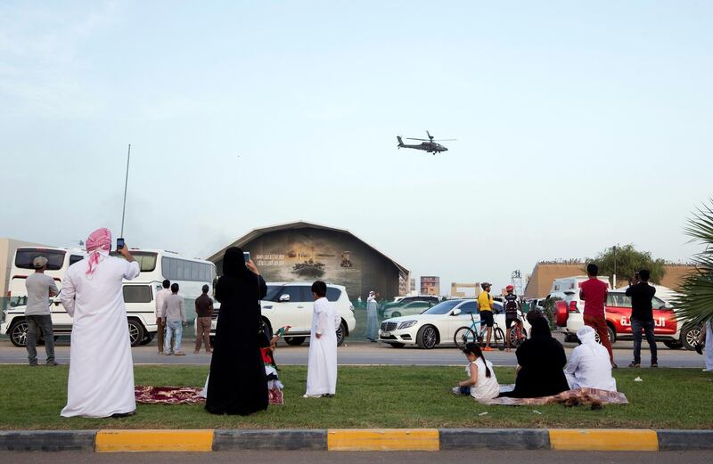 Crowds gather outside the exercise to catch a glimpse of the UAE Armed Forces. 