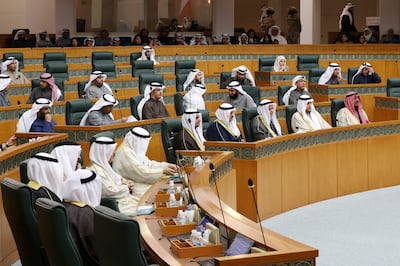 MPs gather at the National Assembly in Kuwait City. AFP