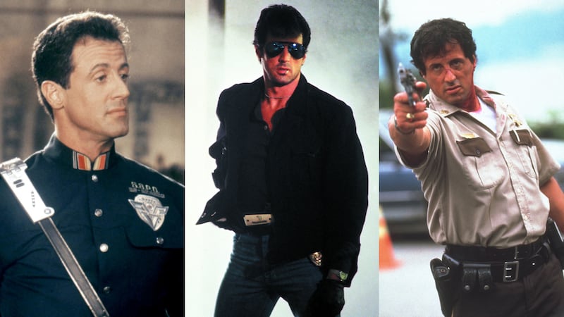 From left: Sylvester Stallone in 'Demolition Man', 'Cobra' and 'Cop Land'. Warner Bros, Miramax