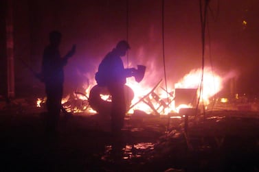 Bolivian opposition protesters set on fire the electoral offices in Sucre on October 21, 2019. AFP