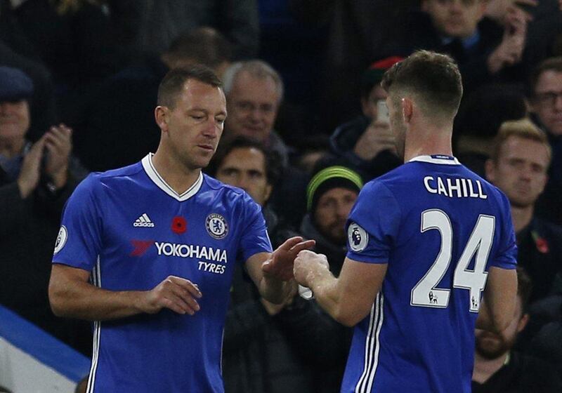 Chelsea’s John Terry comes on as a substitute to replace Gary Cahill. Andrew Couldridge / Action Images / Reuters