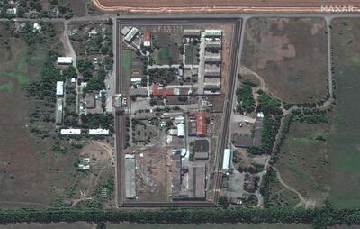 The Olenivka prison in the Donetsk region of Ukraine where more than 50 people reportedly died following an attack. AFP