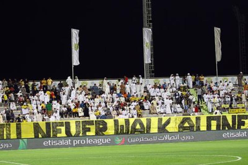 Al Wasl supporters watch on during their side's defeat to Al Ain.