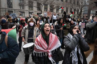 A pro-Palestine rally in Chicago, Illinois, in January. Getty