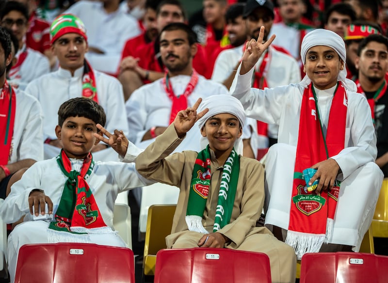 Shabab Al Ahli fans during the Pro League Cup final.