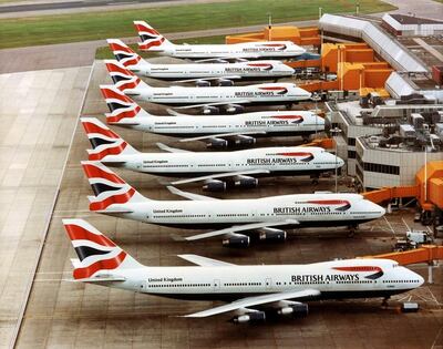 British Airways Boeing 747's at London Heathrow airport showing the new Chatham Dockyard tailfin design

Credit: NewsCast
www.newscast.co.uk
+44 (0)20 7608 1000
No archiving