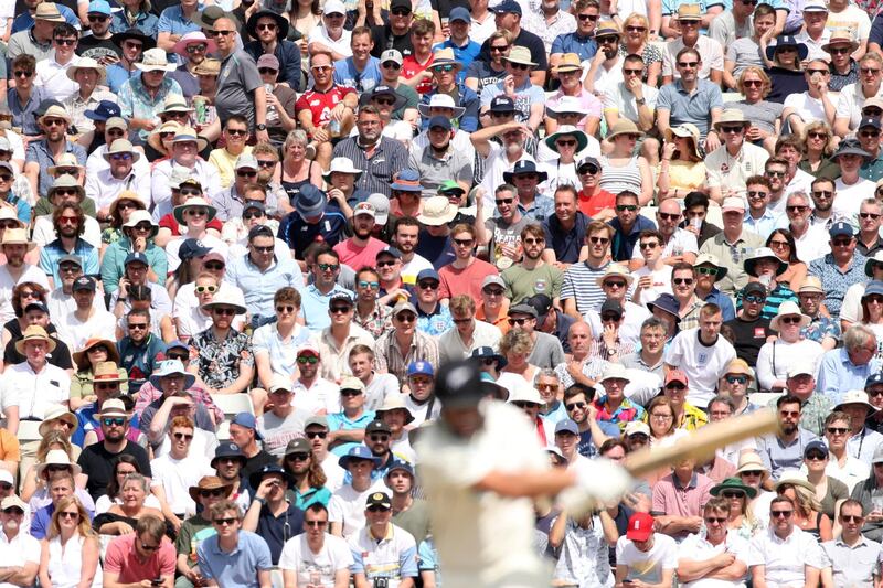 Fans watch New Zealand cricketer Ross Taylor in action during the England v New Zealand Test match at Edgbaston Stadium, Birmingham, UK. Reuters