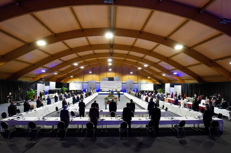 Overview of the first day of the Libyan Political Dialogue Forum at an undisclosed location, Switzerland. Reuters