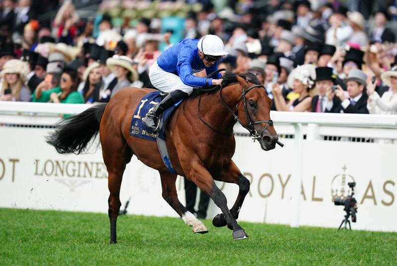 Naval Crown ridden by jockey James Doyle wins the Platinum Jubilee Stakes. PA