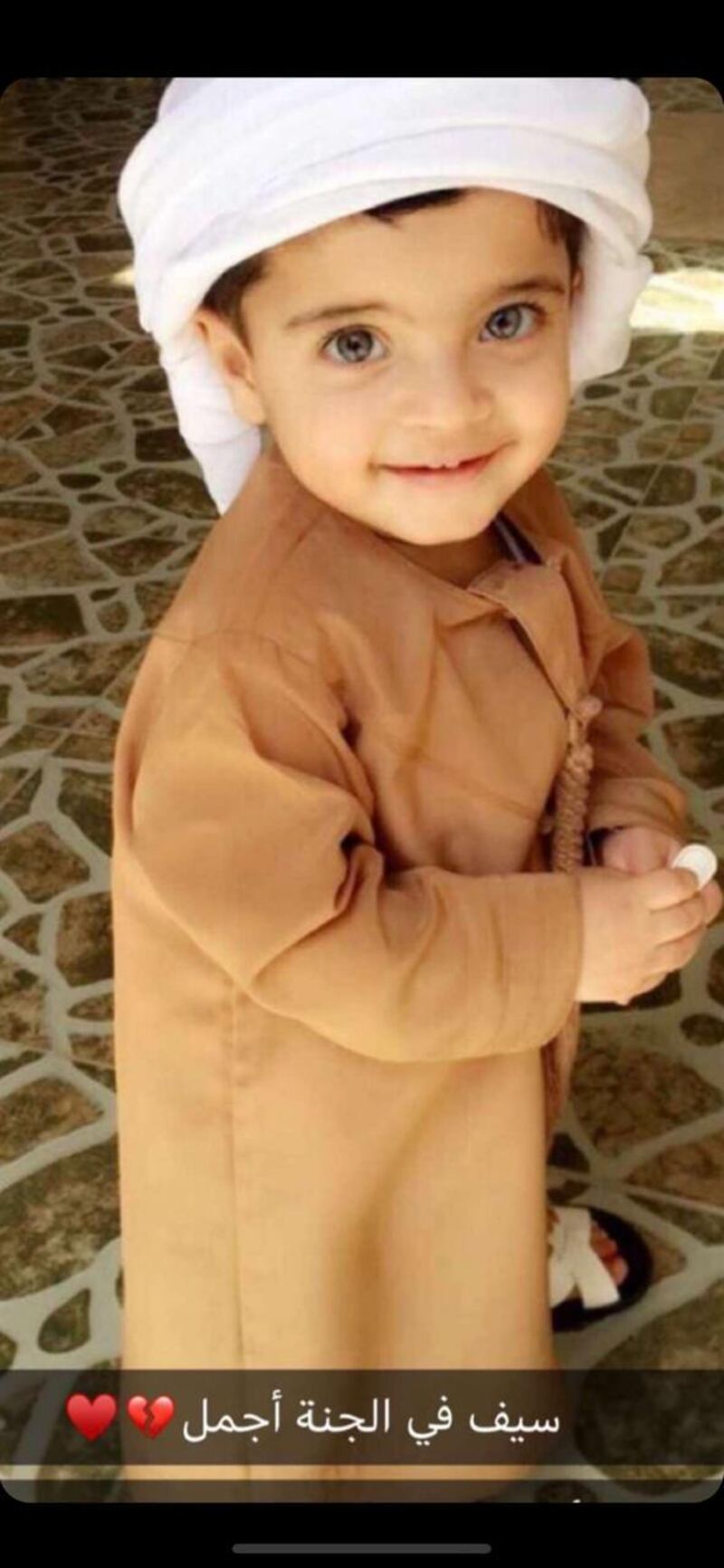 Saif Al Hassani, 2, drowns in hotel pool in Kuwait. Courtesy family