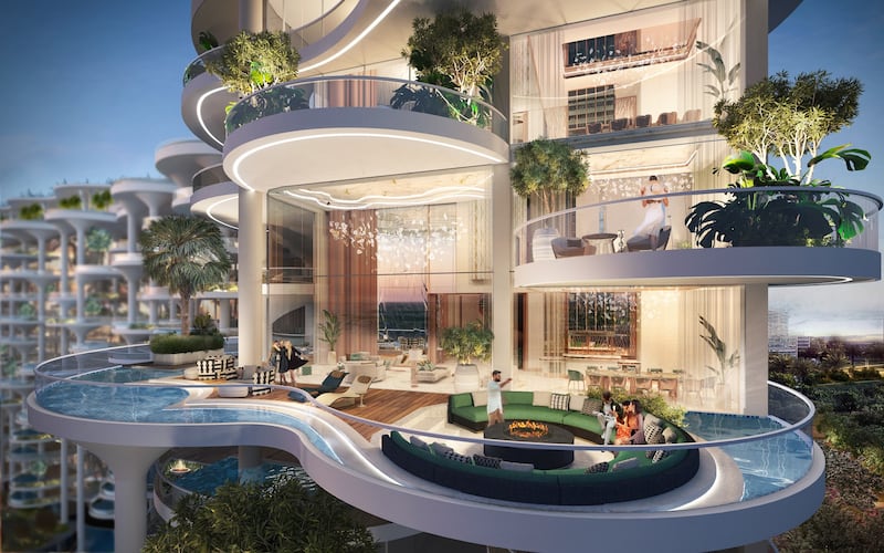 Damac launched Cavalli Couture on Dubai Water Canal in 2022. The 14-storey building features 70 units, comprising three, four and five-bedroom duplex sky villas and duplex penthouses. Photo: Damac



