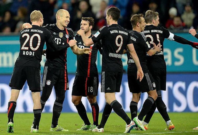 Bayern Munich's players such as Sebastian Rode, Arjen Robben, Juan Bernat, Robert Lewandowski, Rafinha and Bastian Scweinsteiger have formed a formidable team together. Christof Stache / AFP