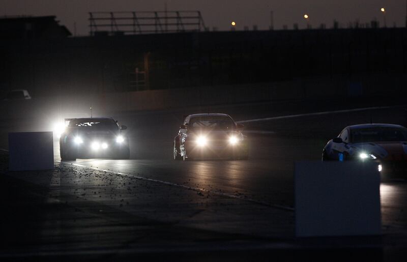 Dubai, United Arab Emirates, Jan 12 2013, 24h Dunlop , - Cars battle for position during action at  Dubai  24h Dunlop  Series. Mike Young / The National?