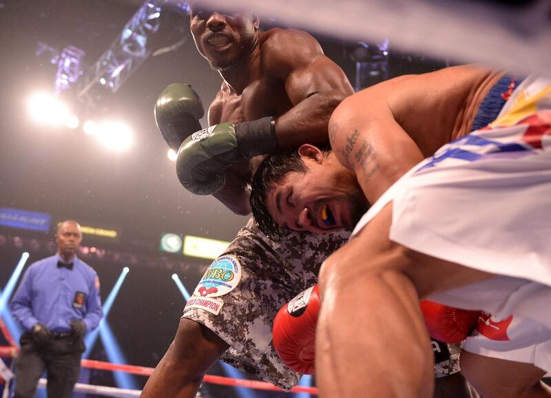 Bradley was looking for that knock-out punch, but the American found Pacquaio too quick for him. Joe Klamar / AFP