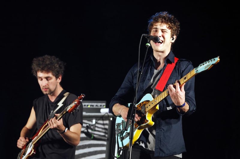 Ben Goldwasser, left, and Andrew VanWyngarden of the American band MGMT. Eric Thayer / Reuters

