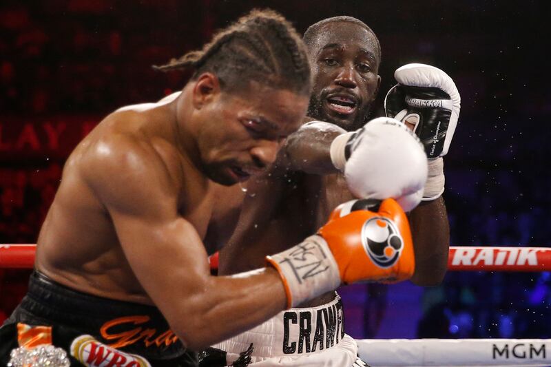 Terence Crawford lands a right to Shawn Porter. AP Photo