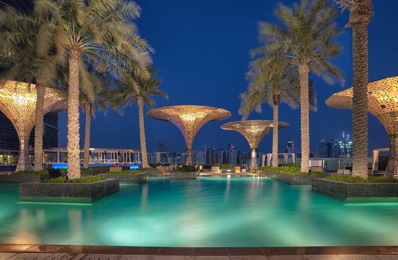 The open-air Glo lounge will put up an inflatable screen next to its pool. Photo: Rosewood