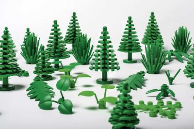 Leaves, bushes and trees will be made from plant-based plastic sourced from sugarcane in the future and will appear in LEGO boxes already in 2018. Courtesy Lego