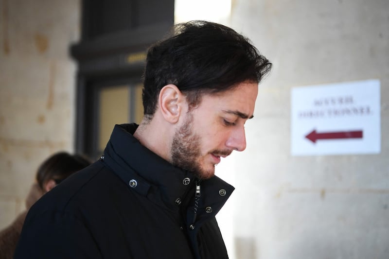 Moroccan singer Saad Lamjarred arrives at the Assizes Court of Paris on Monday for the opening of his trial on charges of raping a woman in the French capital in 2016. AFP