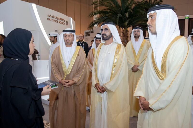 ABU DHABI, 19th March, 2019 (WAM) -- Sheikh Mohammed bin Rashid Al Maktoum, Vice President, Prime Minister and Ruler of Dubai, attends the second edition of the Global Space Congress commenced today in Abu Dhabi. Wam