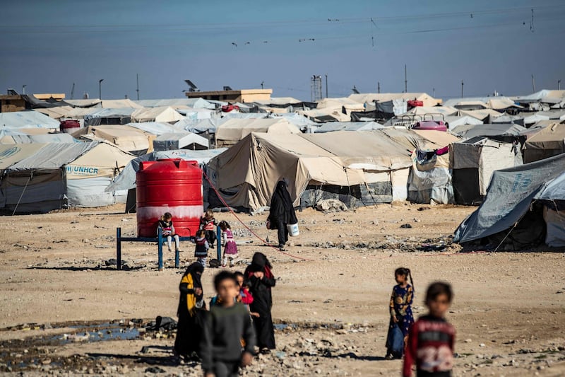 The Al Hol camp, which holds relatives of suspected ISIS group fighters. AFP