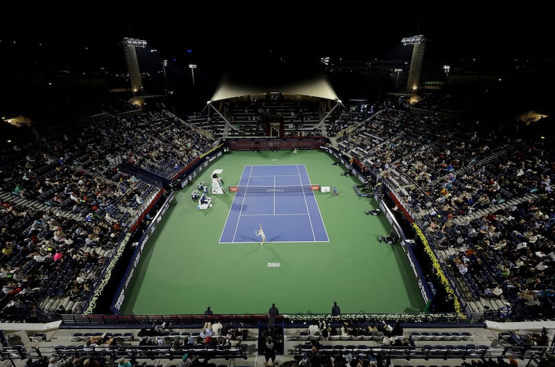 General view during the quarter-final match in Dubai. Reuters
