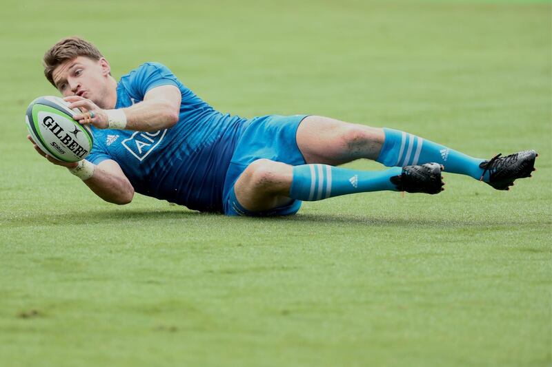 New Zealand's Beauden Barrett training in Japan. AFP