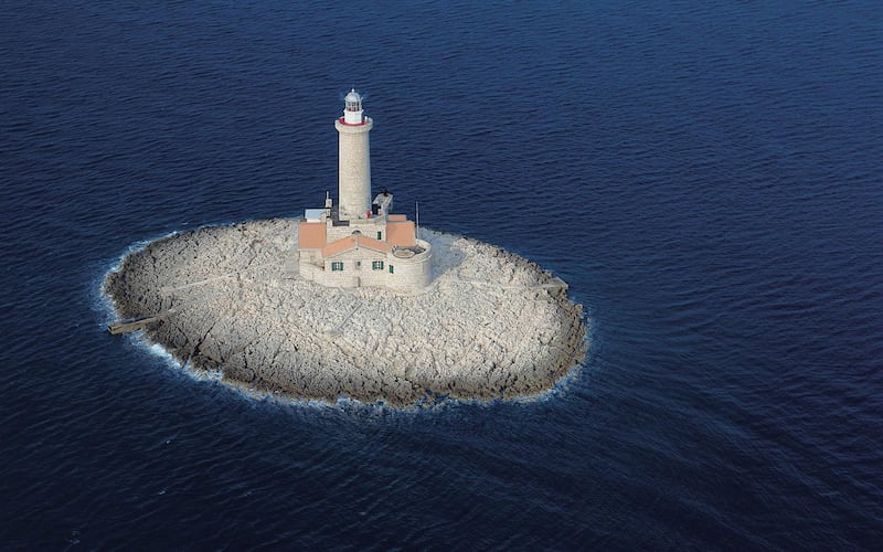 The islet of Porer, Croatia has two lighthouse apartments to rent. Courtesy Lighthouses of Croatia 
