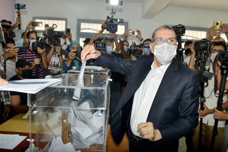 Saad-Eddine El Othmani, Morocco's Prime Minister and president of the Islamist Justice and Development Party (PJD) casts his ballot on September 8. AFP