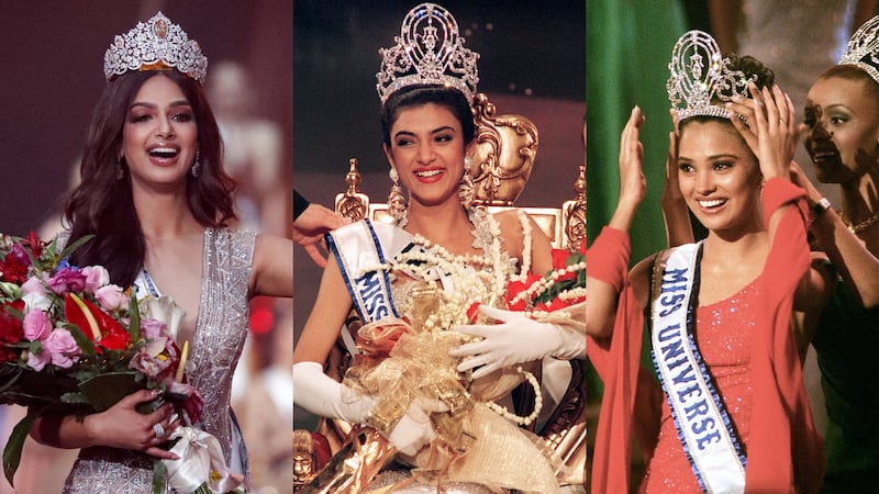 Harnaaz Sandhu, Sushmita Sen and Lara Dutta are the only women to have won Miss Universe for India. AFP, AP Photo
