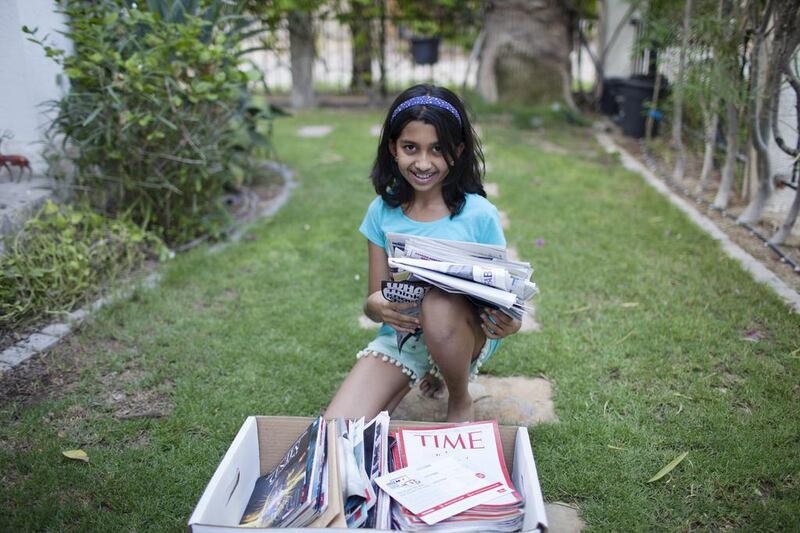 Sagarika Sriram has created a website to involve other children in conservation and recycling. Anna Nielsen for The National.