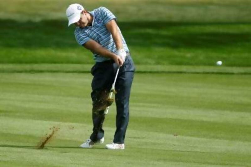 Richard Sterne of South Africa was two strokes shy of tying a course record at the Emirates Golf Club on Thursday. Sterne fired a 10-under 62 and holds a one-shot lead at the Dubai Desert Classic.