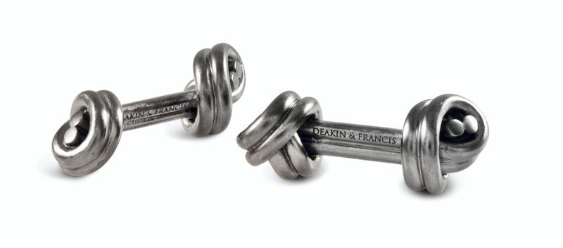 Sterling silver double-knot cufflinks; Dh1,185