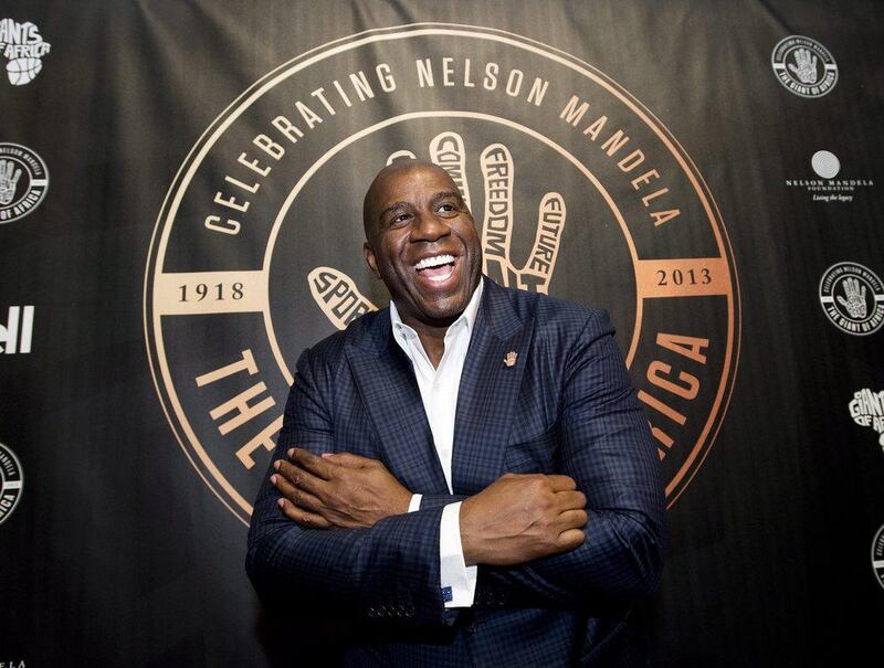 Basketball Hall of Famer Magic Johnson played 13 seasons for the LA Lakers. Nathan Denette / AP / Canadian Press