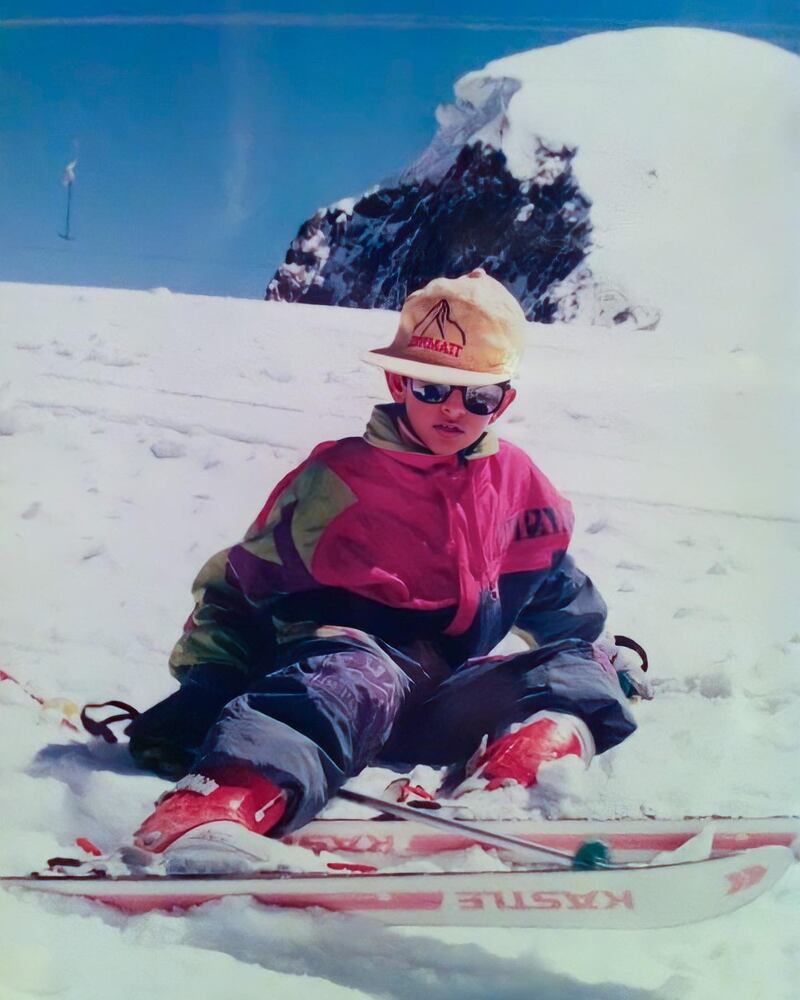 Sheikh Hamdan sits on the slopes in Zermatt.